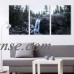 wall26 3 Panel Canvas Wall Art - Bird View Landscape of Mountains,Rivers and Village in the Evening - Giclee Print Gallery Wrap Modern Home Decor Ready to Hang - 16"x24" x 3 Panels   